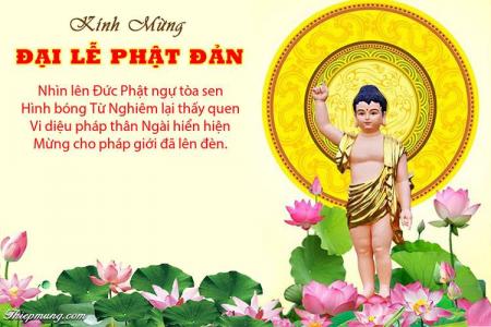 Mẫu thiệp Kính mừng Đại lễ Phật Đản đẹp ý nghĩa