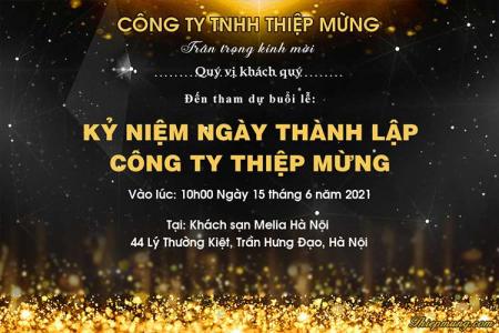 Chia sẻ mẫu thiệp mời thành lập công ty lấp lánh, sang trọng
