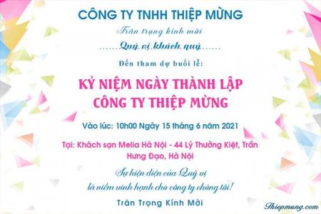Tạo thiệp (thư) mời sinh nhật công ty màu sắc