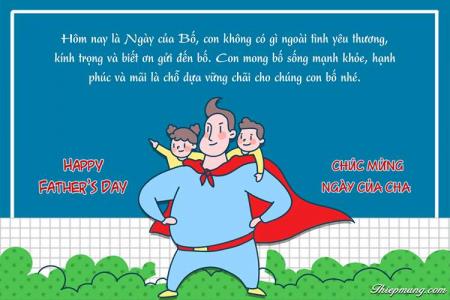 Tạo thiệp ngày của Cha hình siêu nhân vẽ tay đáng yêu