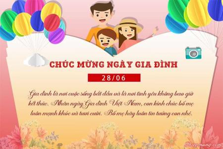 Mẫu thiệp Ngày gia đình Việt Nam 28/6 ý nghĩa nhất