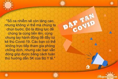 Viết lời chúc lên thiệp cổ động chiến thắng Covid-19