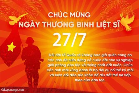 Tạo thiệp 22/7 ngày Thương binh Liệt sĩ đẹp mới nhất