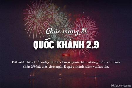 Tạo lời chúc mừng ngày lễ Quốc khánh 2/9 pháo hoa