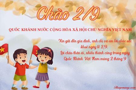 Hình ảnh thiệp chào 2/9 ngày Quốc khánh ngộ nghĩnh