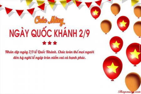 Tạo thiệp kỷ niệm ngày quốc khánh 2/9 với bóng bay