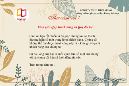 Mẫu thẻ cảm ơn khách hàng đẹp ấn tượng
