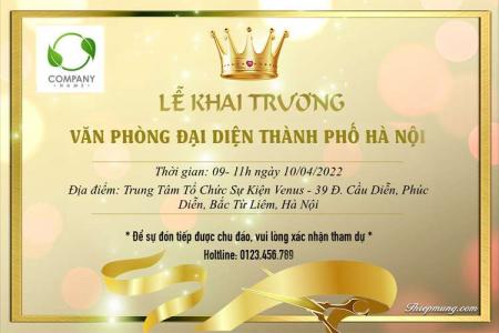 Tạo và tải mẫu thư mời khai trương vàng sang trọng