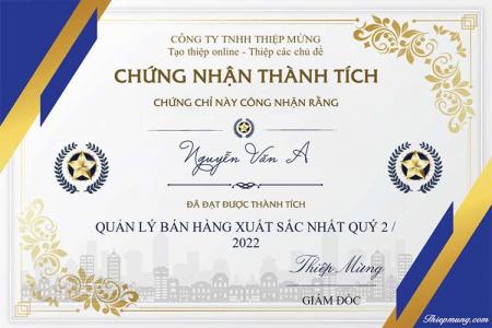 Giấy chứng nhận thành tích nhân viên xuất sắc đẹp mới nhất 2022