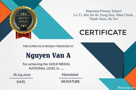 Tạo giấy chứng nhận Certificate mẫu tiếng anh