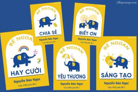 Mẫu phiếu bé ngoan cho bé theo chủ đề