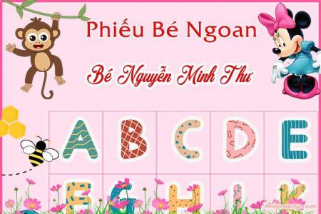 Tạo phiếu bé ngoan đáng yêu với bảng chữ cái