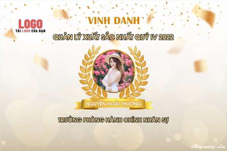 Tạo bảng vinh danh cá nhân xuất sắc nền vàng sang trọng