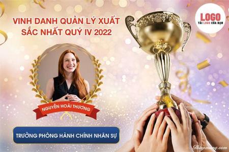 Mẫu vinh danh nhân viên xuất sắc với cúp vàng