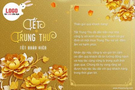 Tạo thiệp trung thu cho khách hàng màu vàng sang trọng