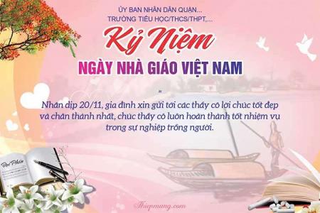 Tạo thiệp kỷ niệm ngày nhà giáo Việt Nam 20/11