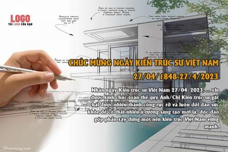 Tạo thiệp chúc mừng ngày Kiến trúc sư Việt Nam với logo