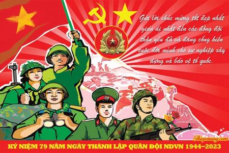 Thiệp chúc mừng ngày 22/12- Kỷ niệm ngày Quân đội NDVN