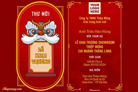 Mẫu thư mời lễ khai trương phong cách cổ truyền
