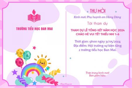 Mẫu thư mời các sự kiện dành cho trường học và trung tâm giáo dục có logo