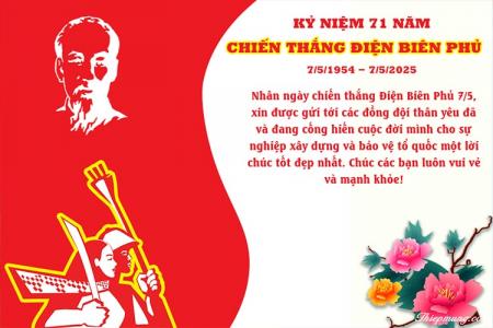 Viết lời chúc lên thiệp kỷ niệm 71 năm Chiến thắng Điện Biên Phủ