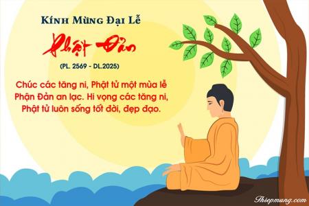 Kính mừng Phật Đản - Thiệp mừng Lễ Phật đản mới nhất 2025