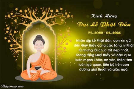 Thiệp mừng Phật Đản - Kính mừng Đại lễ Phật Đản lung linh ý nghĩa