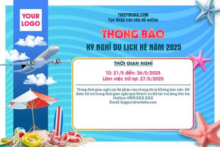 Mẫu banner thông báo nghỉ du lịch hè cho doanh nghiệp online