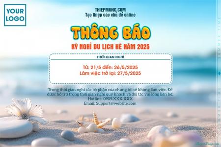 Tạo banner thông báo nghỉ du lịch hè cho doanh nghiệp trực tuyến