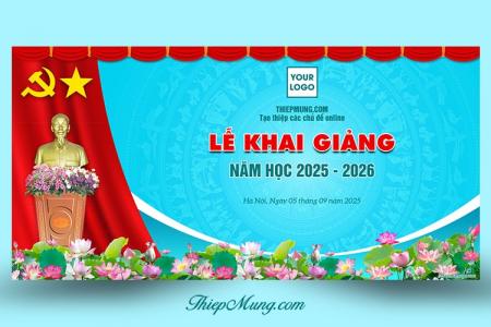 Tạo Backdrop lễ khai giảng năm học mới trang trọng và chuyên nghiệp