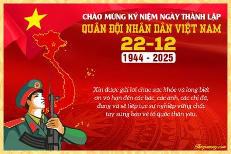 Tạo thiệp chào mừng kỷ niệm ngày thành lập Quân đội Nhân dân Việt Nam 22-12
