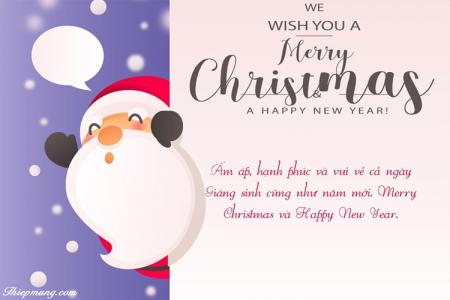 Thiệp Giáng sinh với hình ông già noel