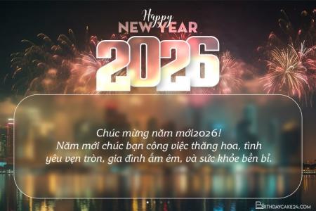 Thiệp pháo hoa năm mới 2026 lung linh