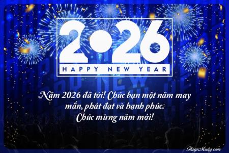 Thiệp pháo hoa chúc mừng năm mới 2026