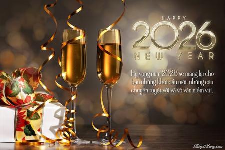 Thiệp giao thừa chúc mừng năm mới 2026