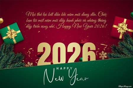 Viết lời chúc lên thiệp chúc mừng năm mới 2026