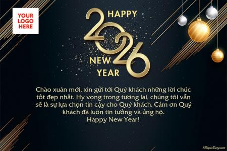 Tùy chỉnh hình ảnh chúc mừng năm mới 2026 với logo
