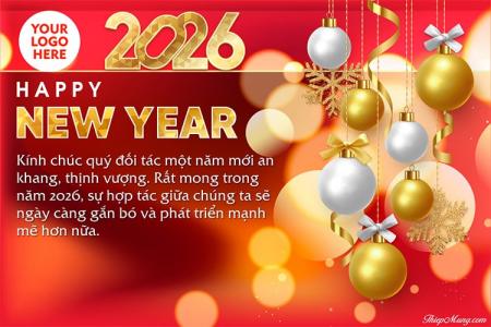 Tạo thiệp chúc mừng năm mới 2026 nền đỏ may mắn