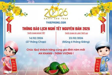 Mẫu banner thông báo nghỉ Tết cho học sinh, người đi làm mới nhất 2026