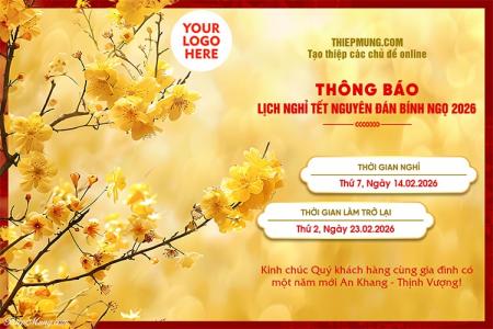 Thông báo nghỉ Tết Nguyên Đán 2026