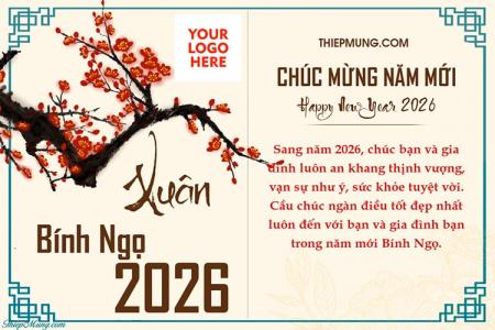 Mẫu thiệp chúc mừng năm mới 2026 cho công ty ấn tượng