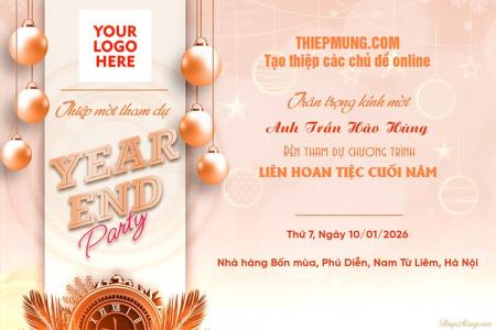 Thiệp mời dự tiệc tất niên cho công ty sang trọng và ấn tượng