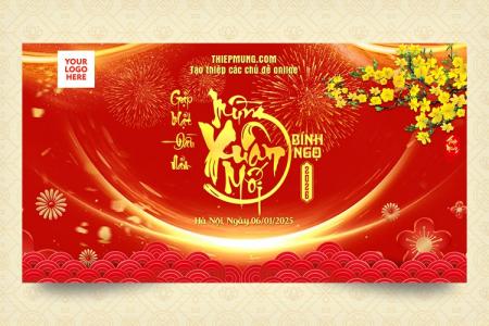 Tạo backdrop gặp mặt đầu năm mừng xuân mới