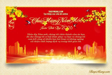 Hình ảnh chúc mừng năm mới 2026 cho công ty, doanh nghiệp nền đỏ