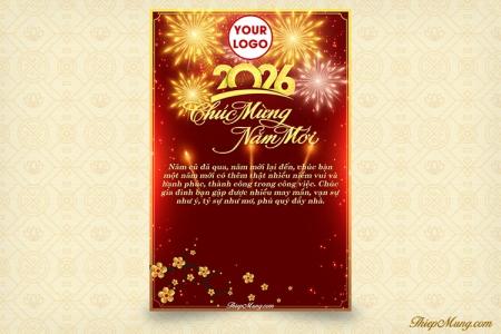 Hình ảnh chúc mừng năm mới 2026 với pháo hoa rực rỡ cho khách hàng