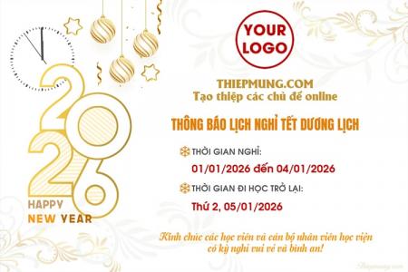Tạo thông báo nghỉ Tết cho các Trường học, trung tâm đào tạo giáo dục