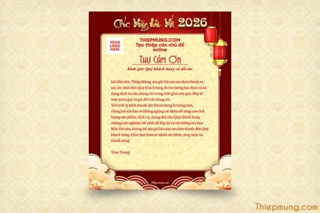 Mẫu thư cảm ơn khách hàng, đối tác năm mới 2026 đẹp và chuyên nghiệp nhất