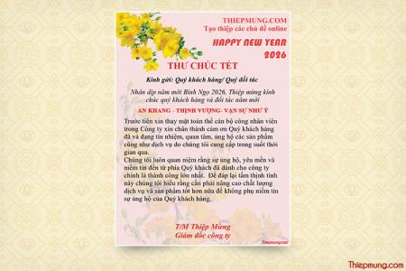 Tạo thư chúc Tết 2026 mẫu mai vàng sang trọng, ý nghĩa