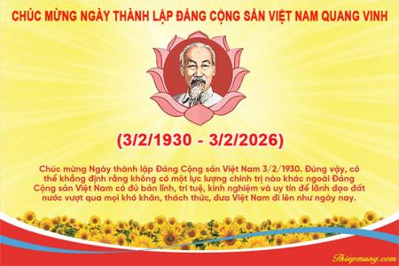 Tạo thiệp kỷ niệm 96 năm ngày Thành lập Đảng 3/2