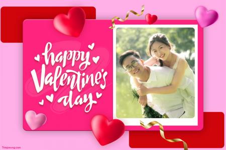Mẫu khung ảnh Happy Valentine’s Day lãng mạn
